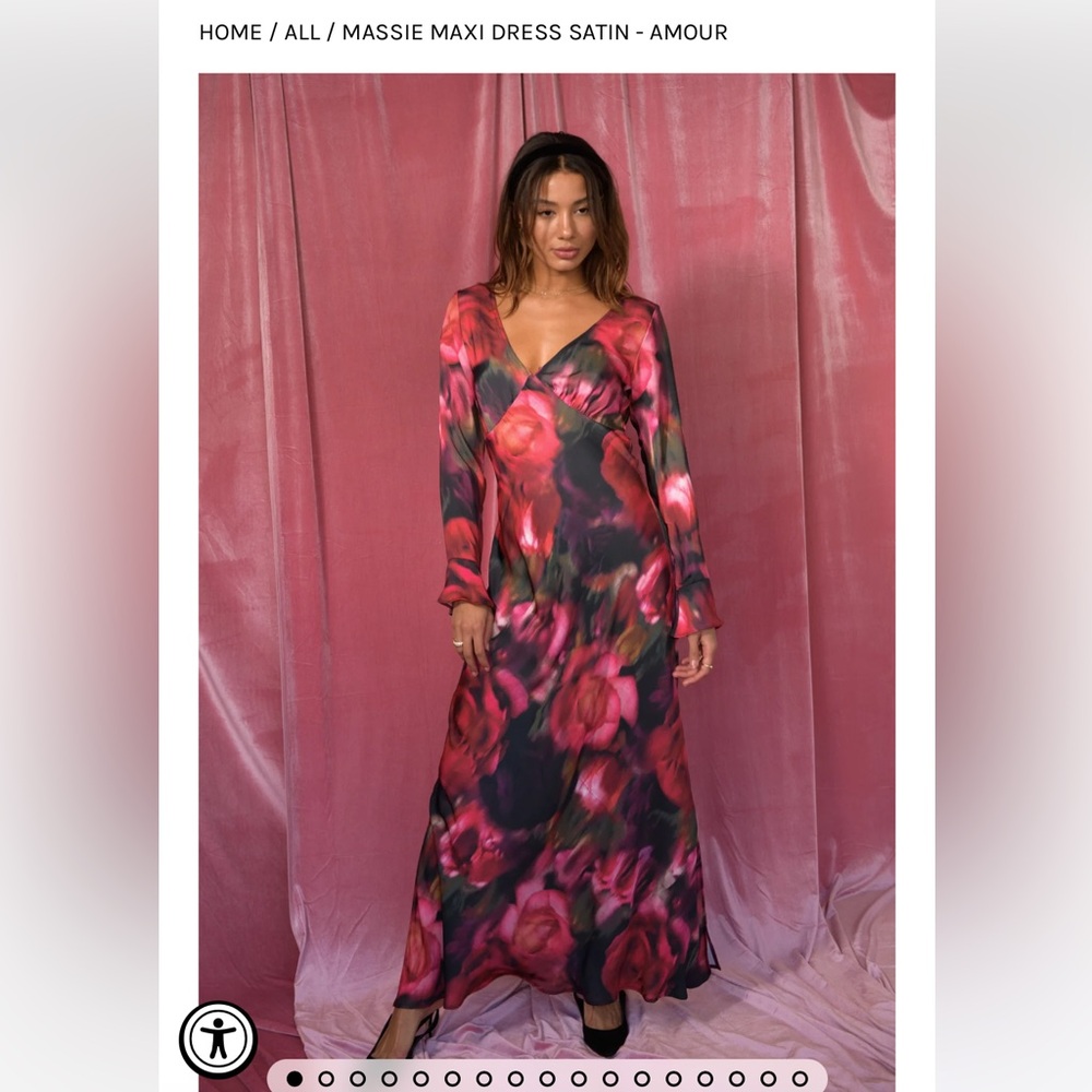 S Skatie Maddie Maxi Dress Satin - Amour - NWT